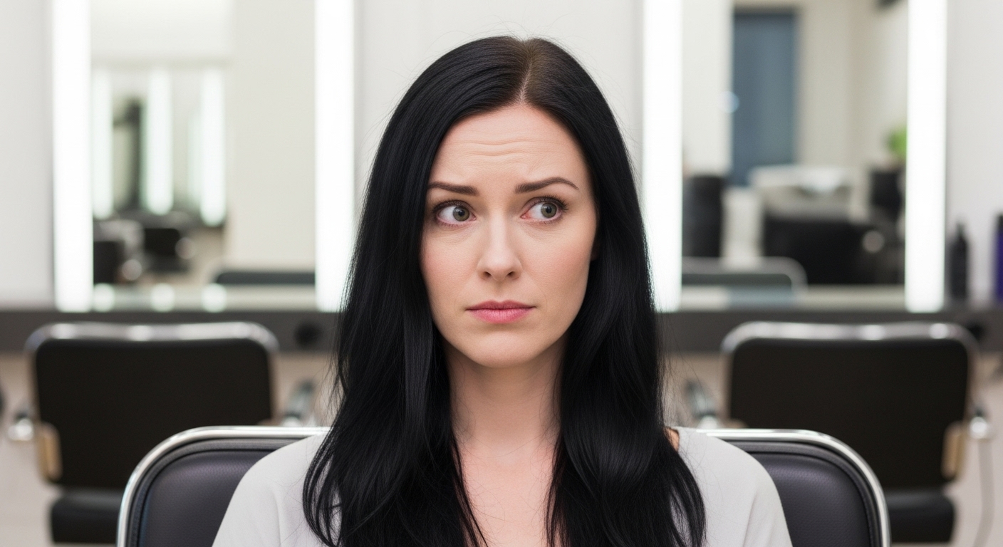 Before: Natural dark hair